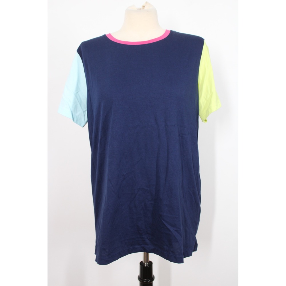NWOT Lands' End M Colorblock T-Shirt Short Sleeve Casual Top